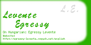 levente egressy business card